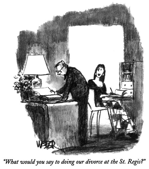"What would you say to doing our divorce at the St. Regis?"