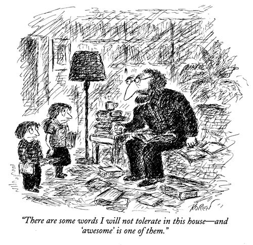 "There are some words I will not tolerate in this house-and 'awesome' is one of them."
