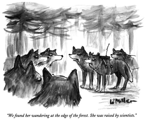 "We found her wandering at the edge of the forest. She was raised by scientists."