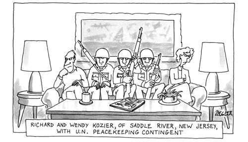 Richard and Wendy Kozier, of Saddle River, New Jersey, with U.N. Peacekeeping Contingent