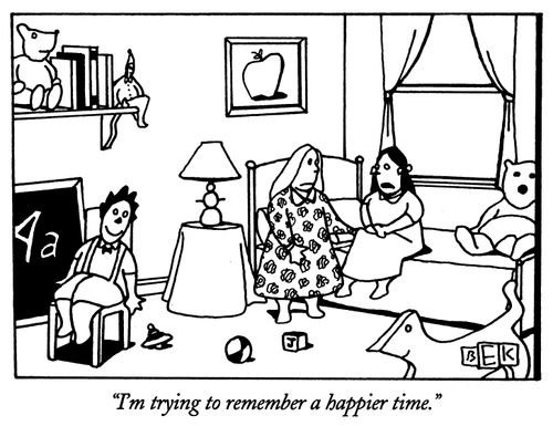 "I'm trying to remember a happier time.