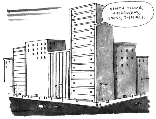 "Ninth floor, underwear, socks, t-shirts."