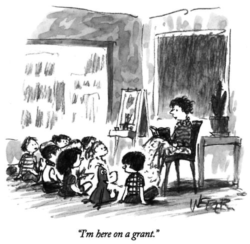 "I'm here on a grant."