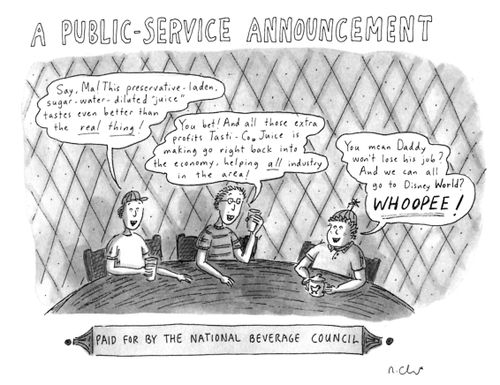 A public-service announcement paid for by the national beverage council