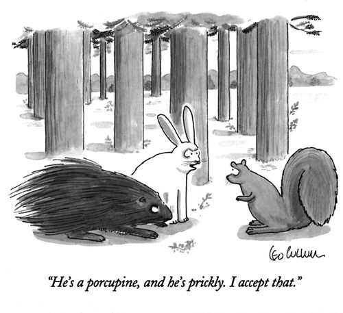 "He's a porcupine, and he's prickly. I accept that."