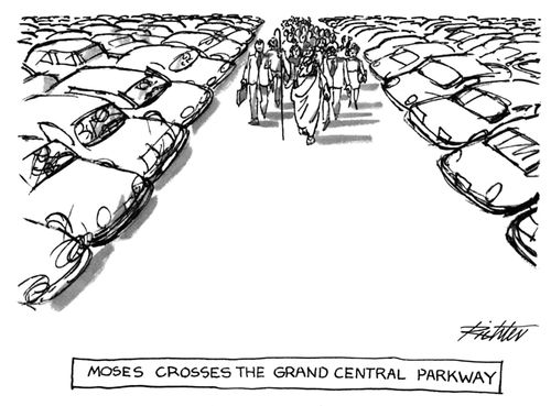 Moses crosses the Grand Central Parkway