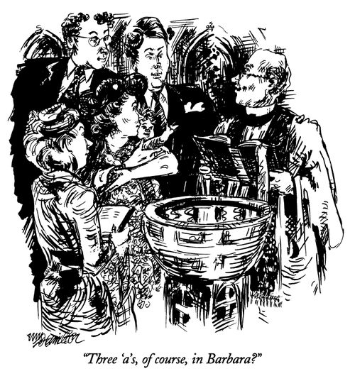 "Three 'a's, of course, in Barbara?"