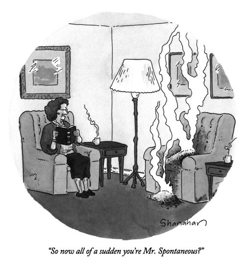 "So now all of a sudden you're Mr. Spontaneous?"