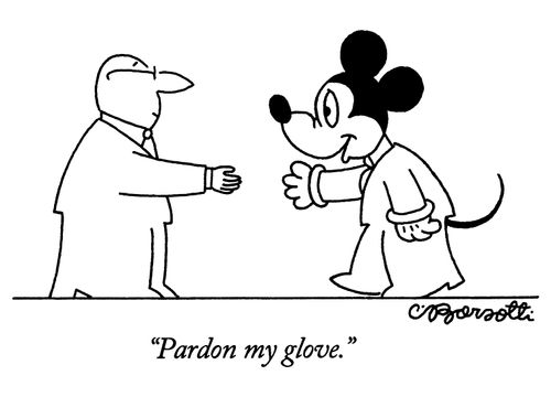 "Pardon my glove."