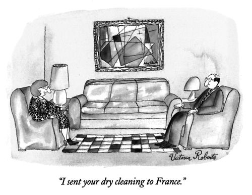 "I sent you dry cleaning to France."