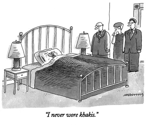 "I never wore khakis."