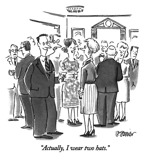 "Actually, I wear two hats."