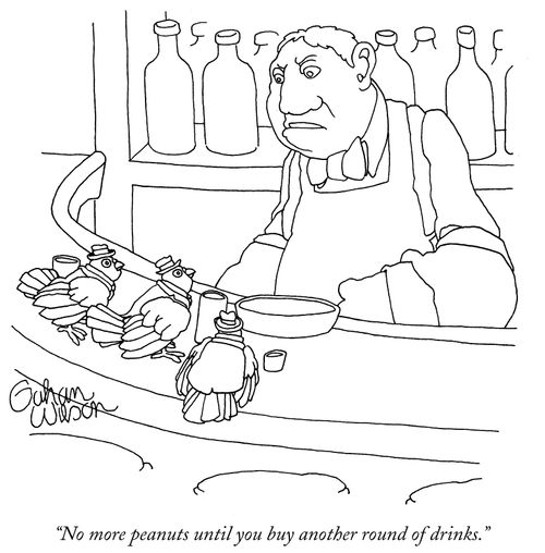 "No more peanuts until you buy another round of drinks."