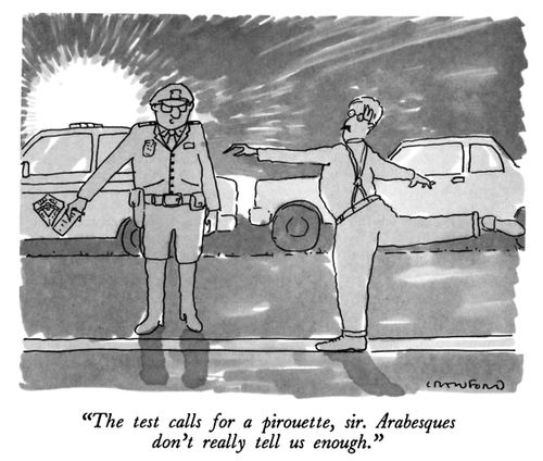 "The test calls for a pirouette, sir. Arabesques don't really tell us enough."