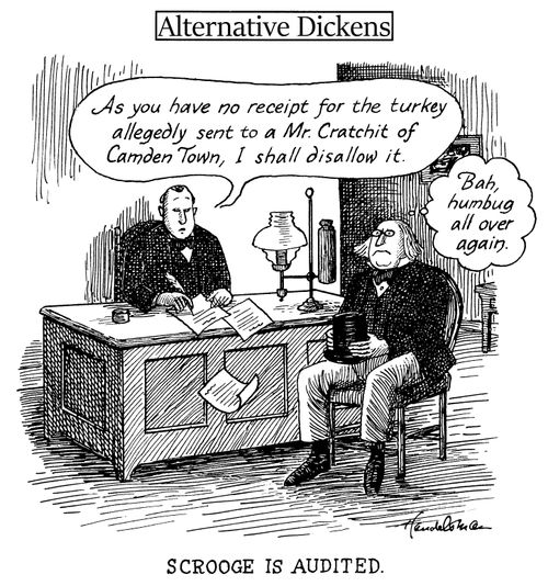 Alternative Dickens: Scrooge Is Audited.