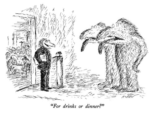 "For drinks or dinner?"