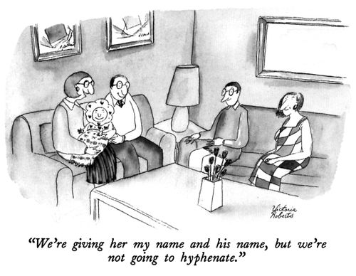 "We're giving her my name and his name, but we're not going to hyphenate."