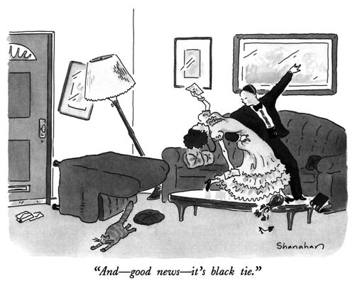 "And—good news—it's black tie."