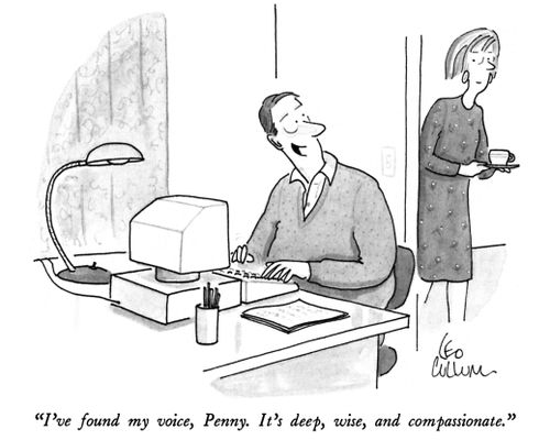 "I've found my voice, Penny. It's deep, wise, and compassionate."