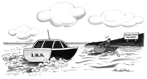 A man flees the IRS to Shelter Island.