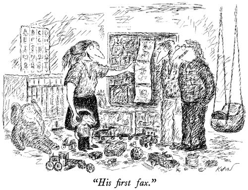 "His first fax."