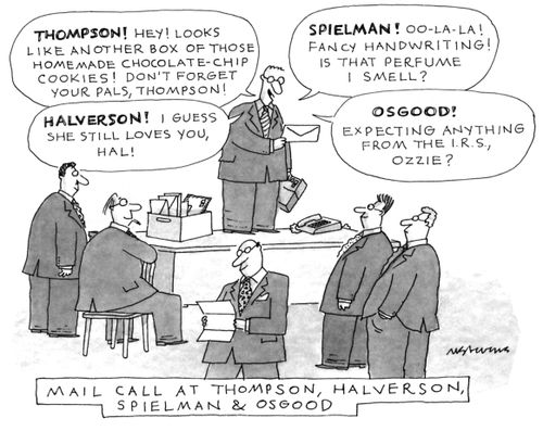 MAIL CALL AT THOMPSON, HALVERSON, SPIELMAN & OSGOOD
