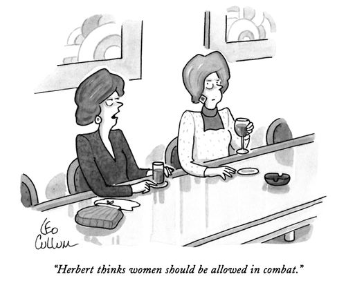 "Herbert thinks women should be allowed in combat."
