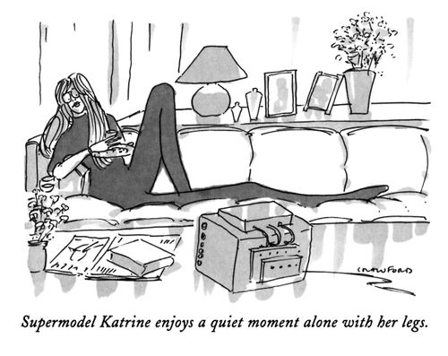 Supermodel Katrine enjoys a quiet moment alone with her legs.