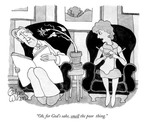 "Oh, for God's sake, smell the poor thing."