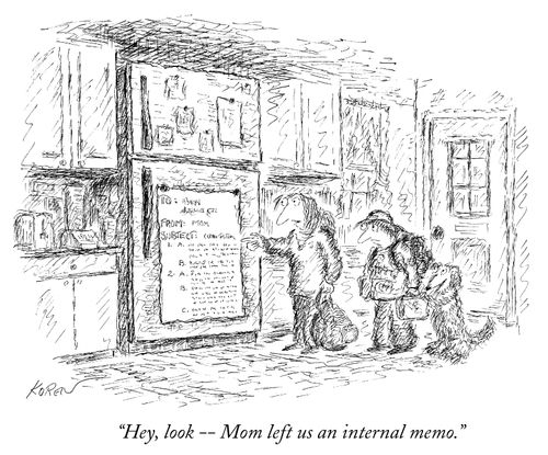 "Hey, look - Mom left us an internal memo."