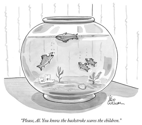"Please, Al. You know the backstroke scares the children."