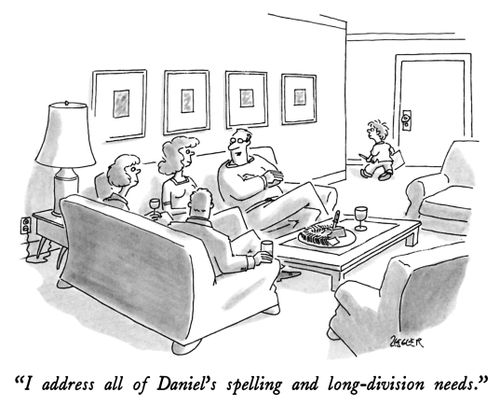 "I address all of Daniel's spelling and long-division needs."