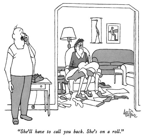 "She'll have to call you back. She's on a roll."
