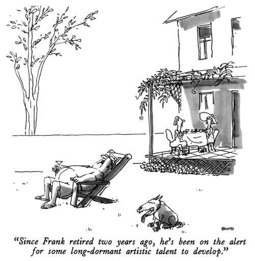"Since Frank retired two years ago, he's been on the alert for some long-dormant artistic talent to develop."