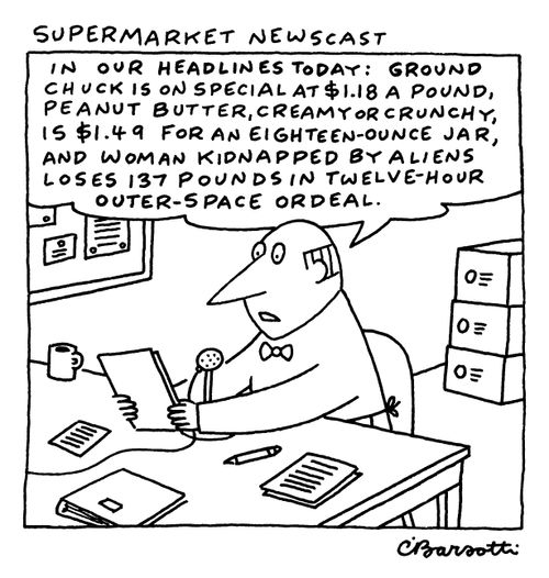 Supermarket Newscaster