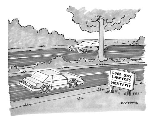 Food - Gas - Lawyers - Next Exit.