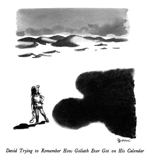 David Trying to Remember How Goliath Ever Got on His Calendar
