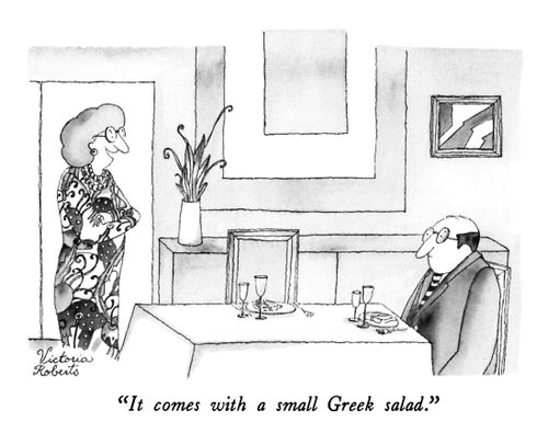 "It comes with a small Greek salad."