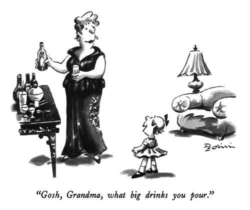 "Gosh, Grandma, what big drinks you pour."
