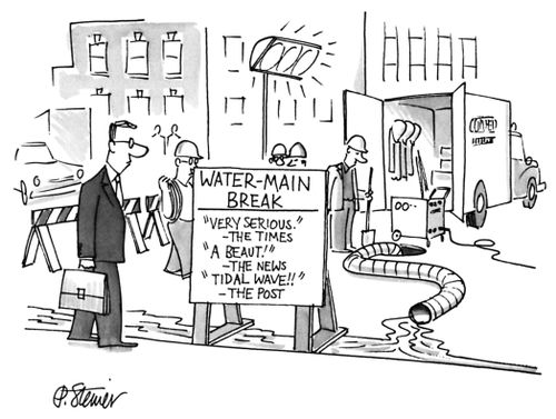 Water-main break - "Very serious." - The Times
