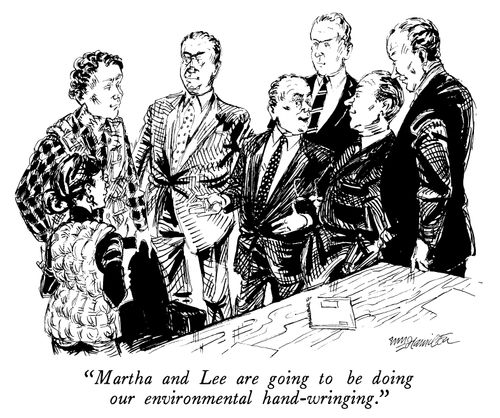 "Martha and Lee are going to be doing our environmental hand-wringing."
