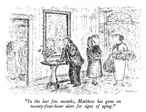 "In the last few months, Matthew has gone on twenty-four-hour alert for signs of aging."