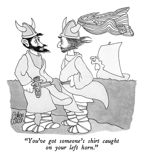 "You've got someone's shirt caught on your left horn."
