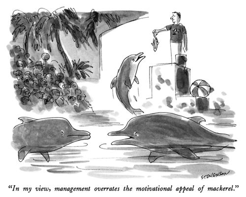 "In my view, management overrates the motivational appeal of mackerel."