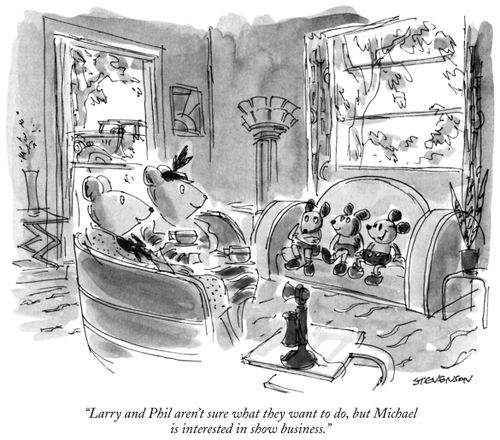 "Larry and Phil aren't sure what they want to do, but Michael is interested in show business."