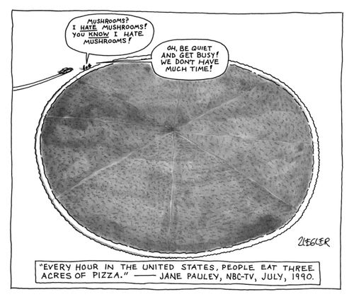 Every Hour in the Untited States, People Eat Three Acres of Pizza.