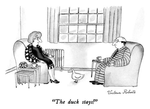 "The duck stays!"