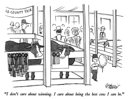 "I don't care about winning. I care about being the best cow I can be."