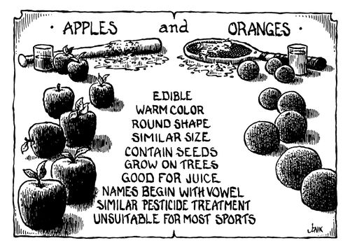 Apples and oranges