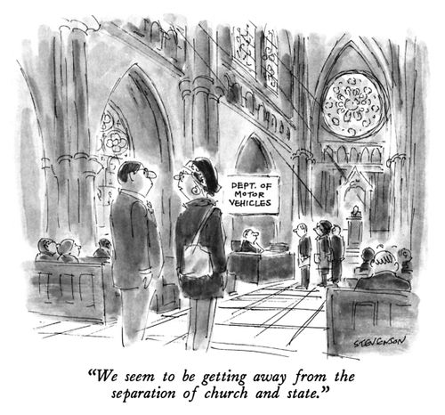 "We seem to be getting away from the separation of church and state."